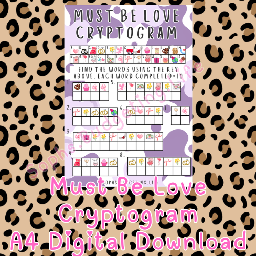 Must Be Love Cryptogram A4 Digital Download