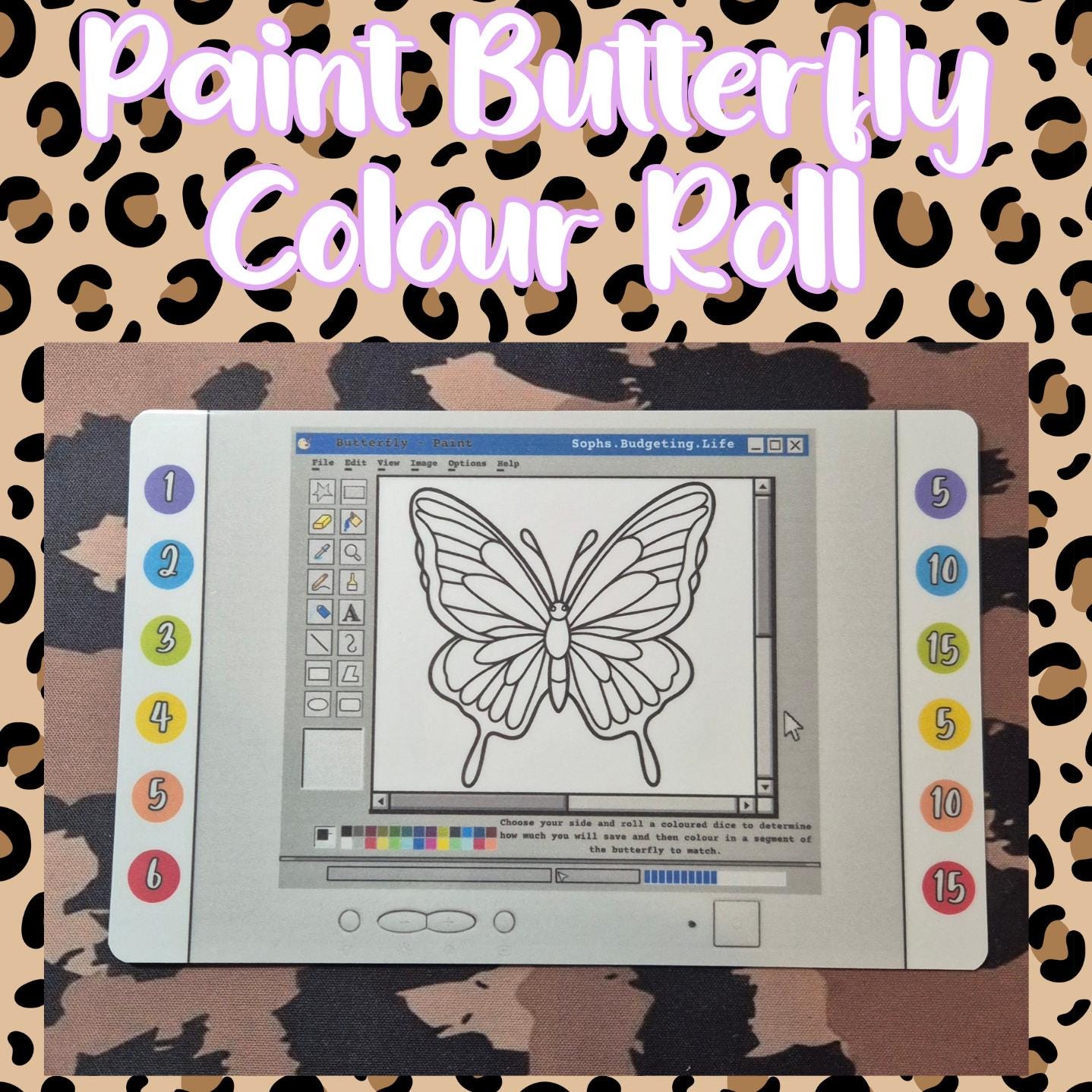 Paint Butterfly Colour Roll A5 Challenge