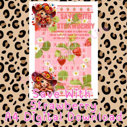 Save With Strawberry A4 Digital Download