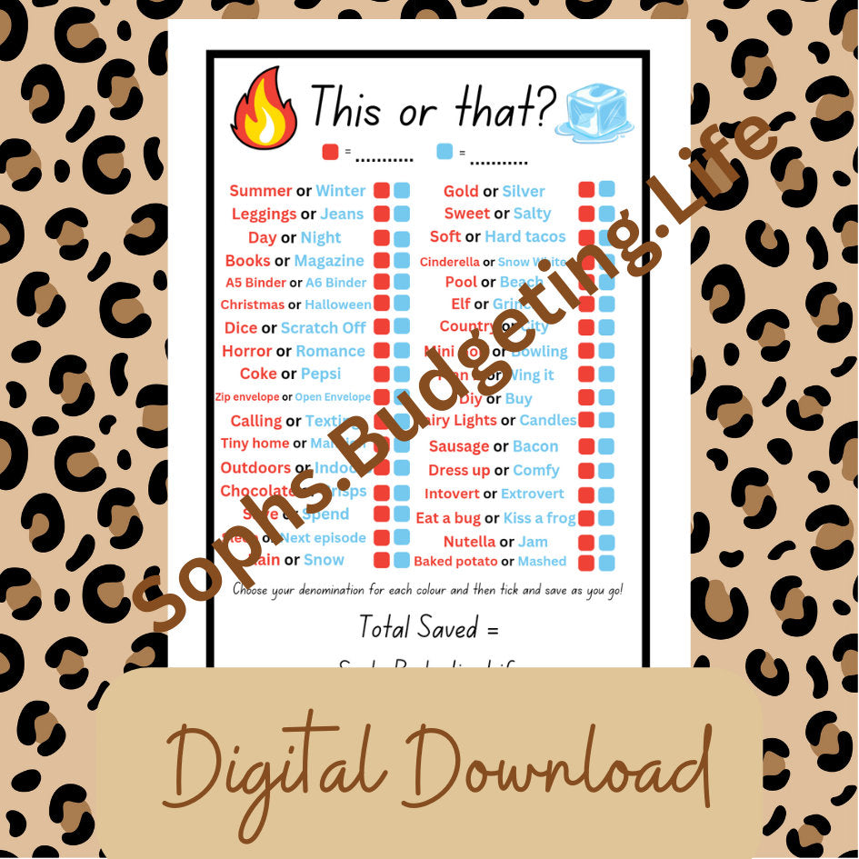 This or That Original A4 Digital Download