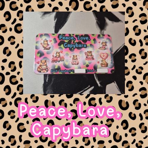Peace, love capybara A6 Savings challenge
