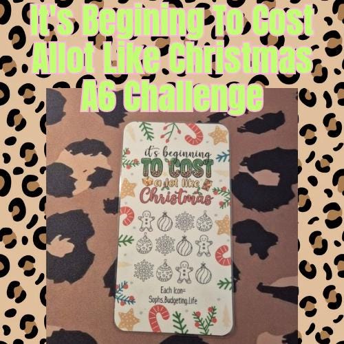 Its Beginning To Cost Allot Like Christmas A6 Savings challenge
