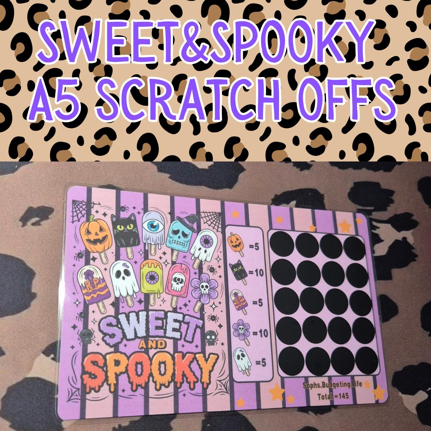Sweet&Spooky A5 scratch off savings challenge