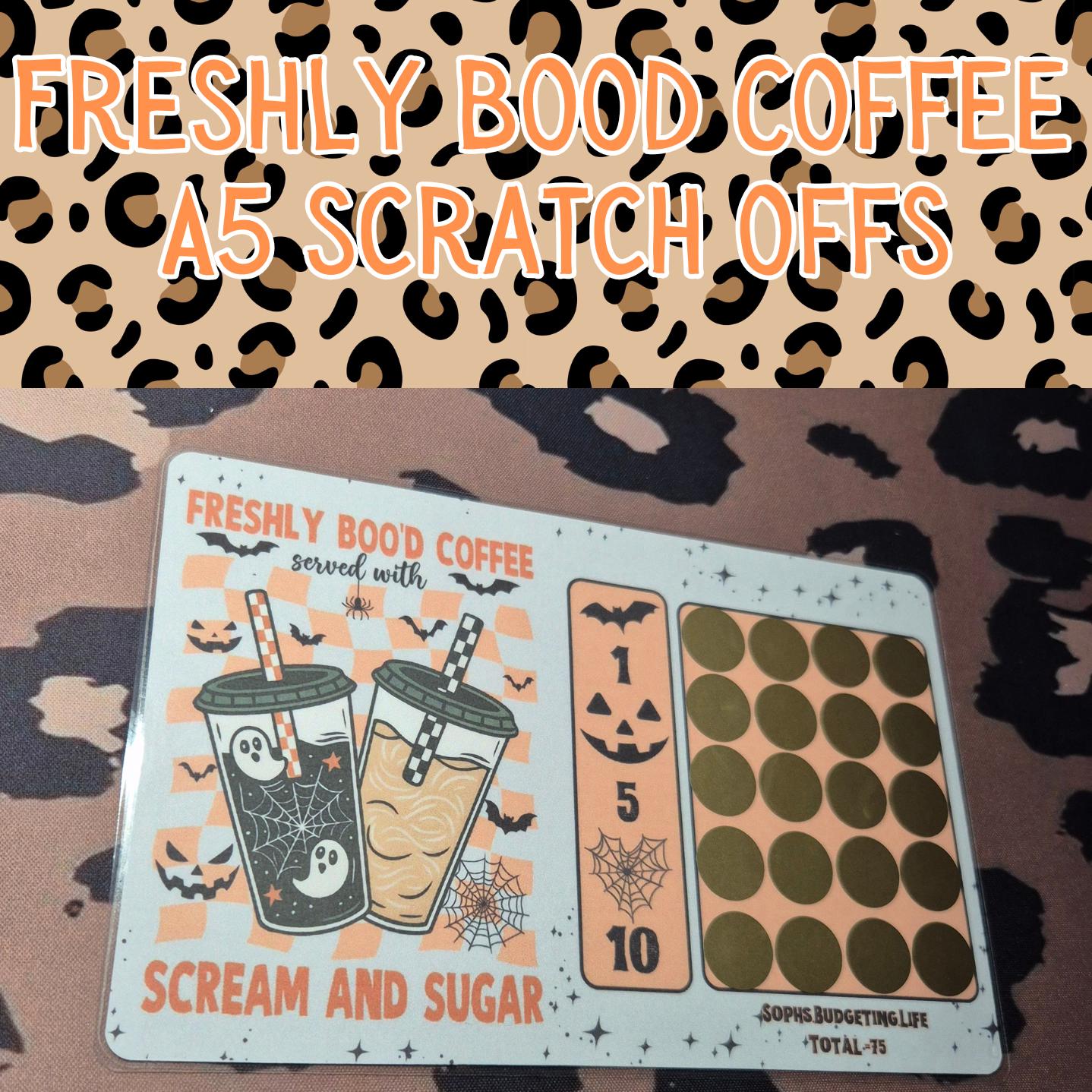 Freshly Boo'd Coffee/A5 scratch off savings challenge