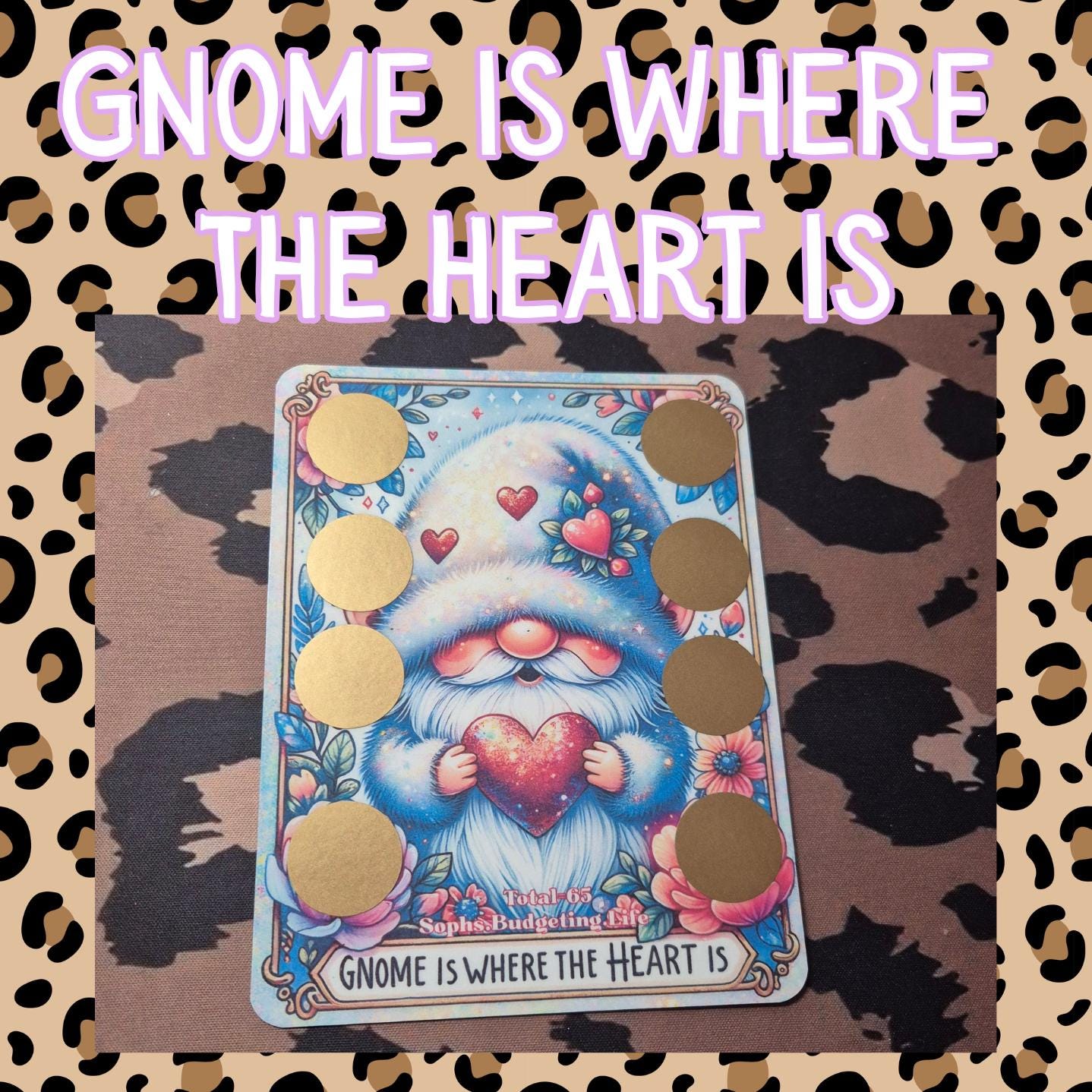 Gnome Is Where The Heart Is Tarot Scratch Off Savings Challenge