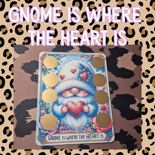 Gnome Is Where The Heart Is Tarot Scratch Off Savings Challenge