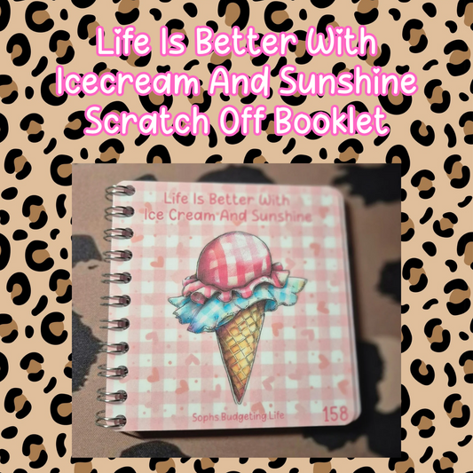 Life is Better With Ice Cream And Sunshine Mini Scratch Off Booklet